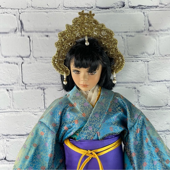 Rare Vintage Pat Dezinski Mei Su Asian Porcelain Doll Articulated Head Signed - Picture 8 of 16